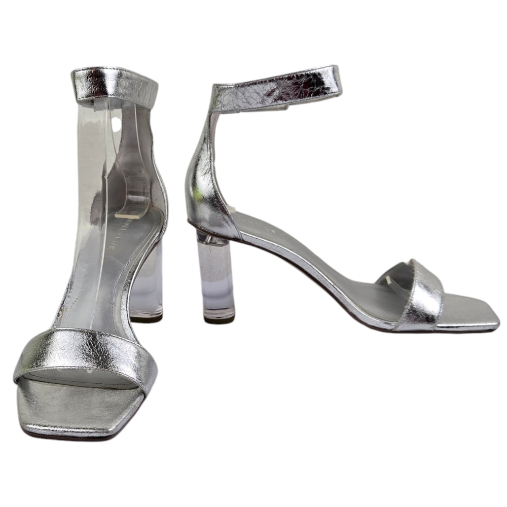 Kendall + Kylie Silver Metallic Lucite Heels Size 8